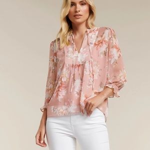 BNWT Ever new tie in front notch collar blouse set petite